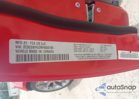 2021 Dodge Charger Gt Rwd from USA, damaged, VIN 2C3CDXHG2MH650188